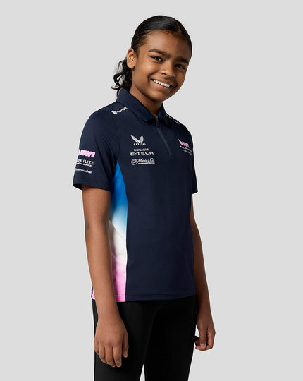BWT Alpine Formula One Team Official Junior Polo Shirt - Navy