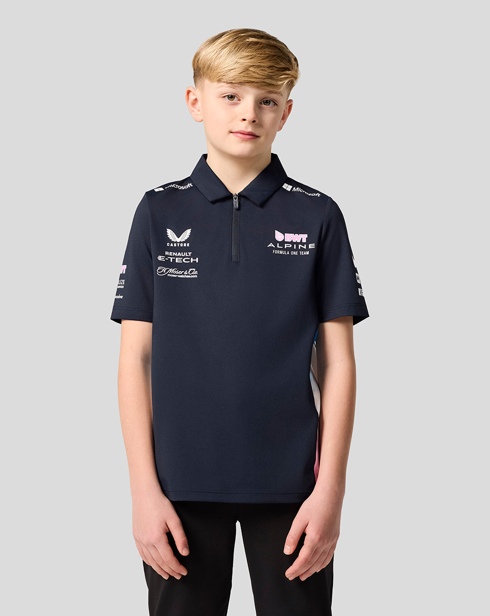 BWT Alpine Formula One Team Official Junior Polo Shirt - Navy