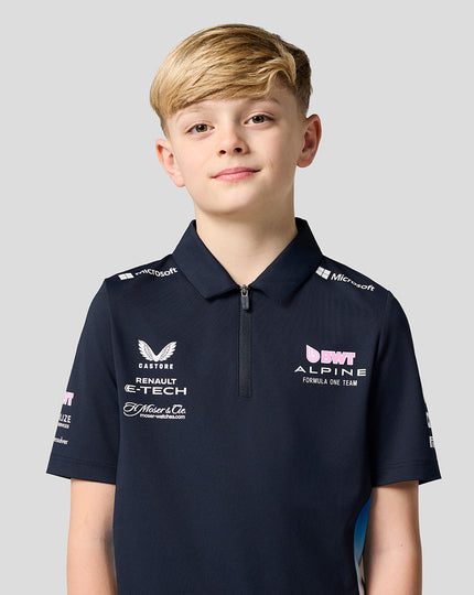 BWT Alpine Formula One Team Official Junior Polo Shirt - Navy