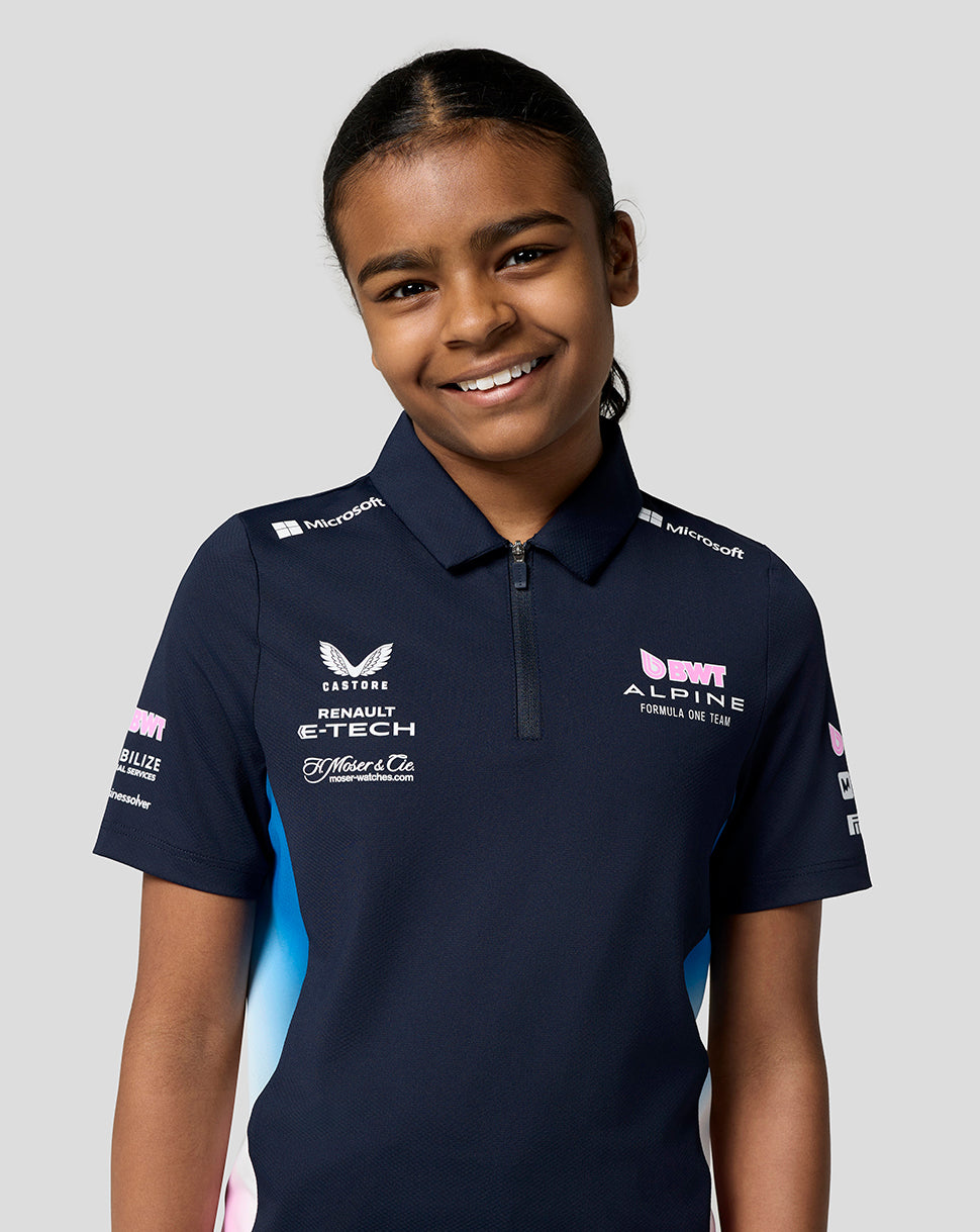 BWT Alpine Formula One Team Official Junior Polo Shirt - Navy