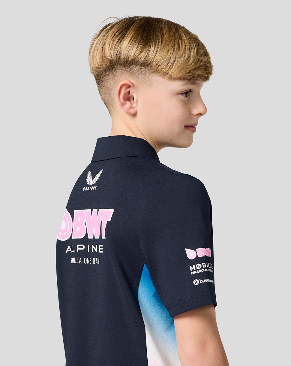 BWT Alpine Formula One Team Official Junior Polo Shirt - Navy