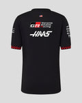 Back view of Official Haas Team Junior Driver T-Shirt with large Haas logo and multiple sponsor decals