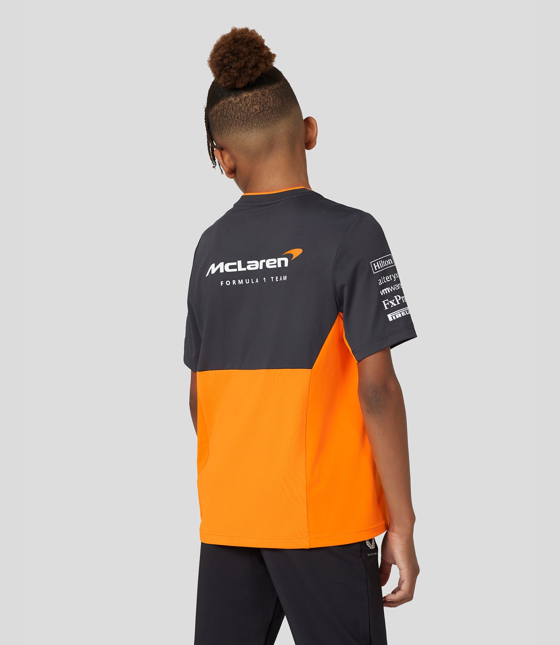 McLaren Junior Official Teamwear Set Up T-Shirt Formula 1 - Papaya/Phantom