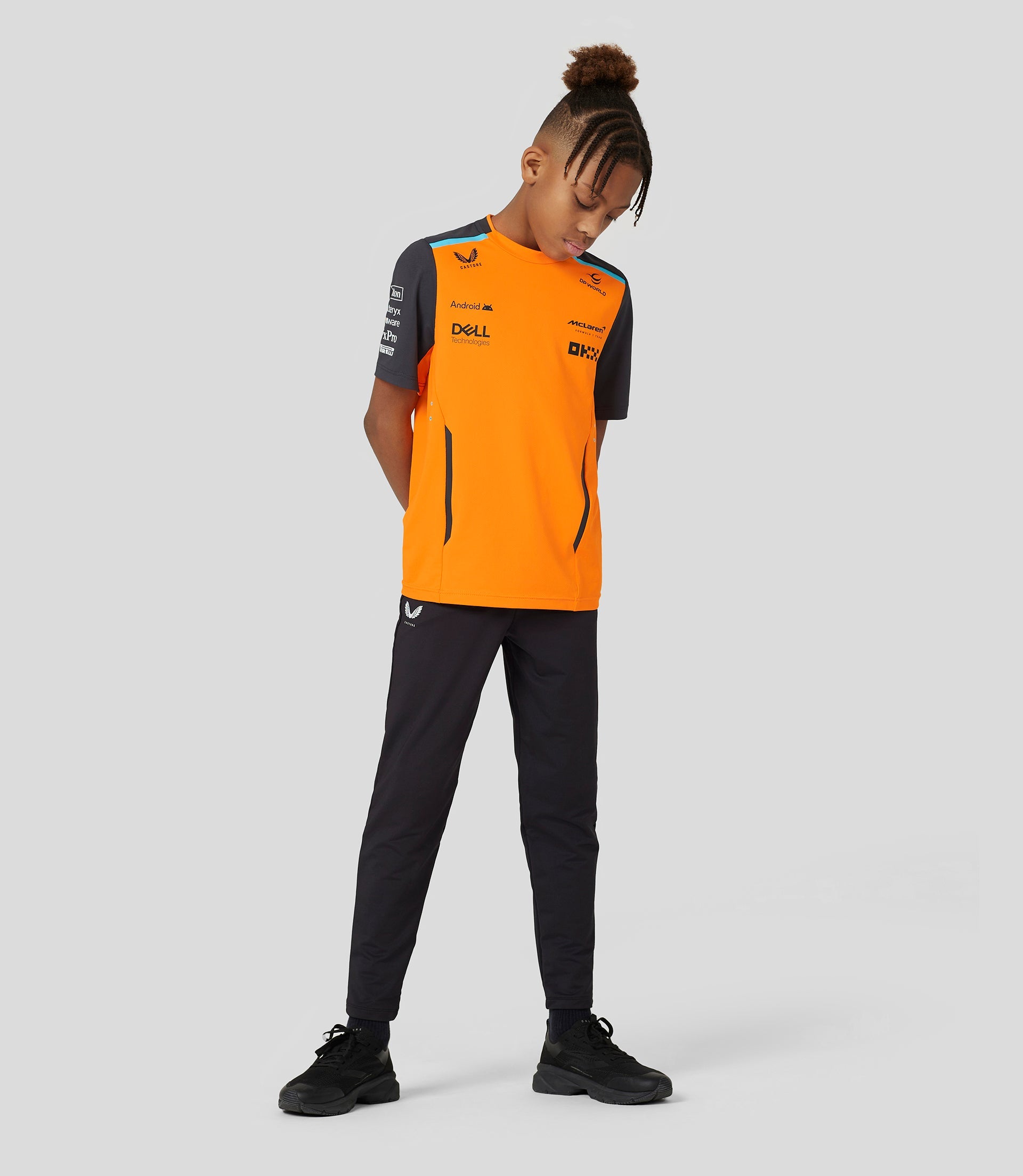 McLaren Junior Official Teamwear Set Up T-Shirt Formula 1 - Papaya/Phantom