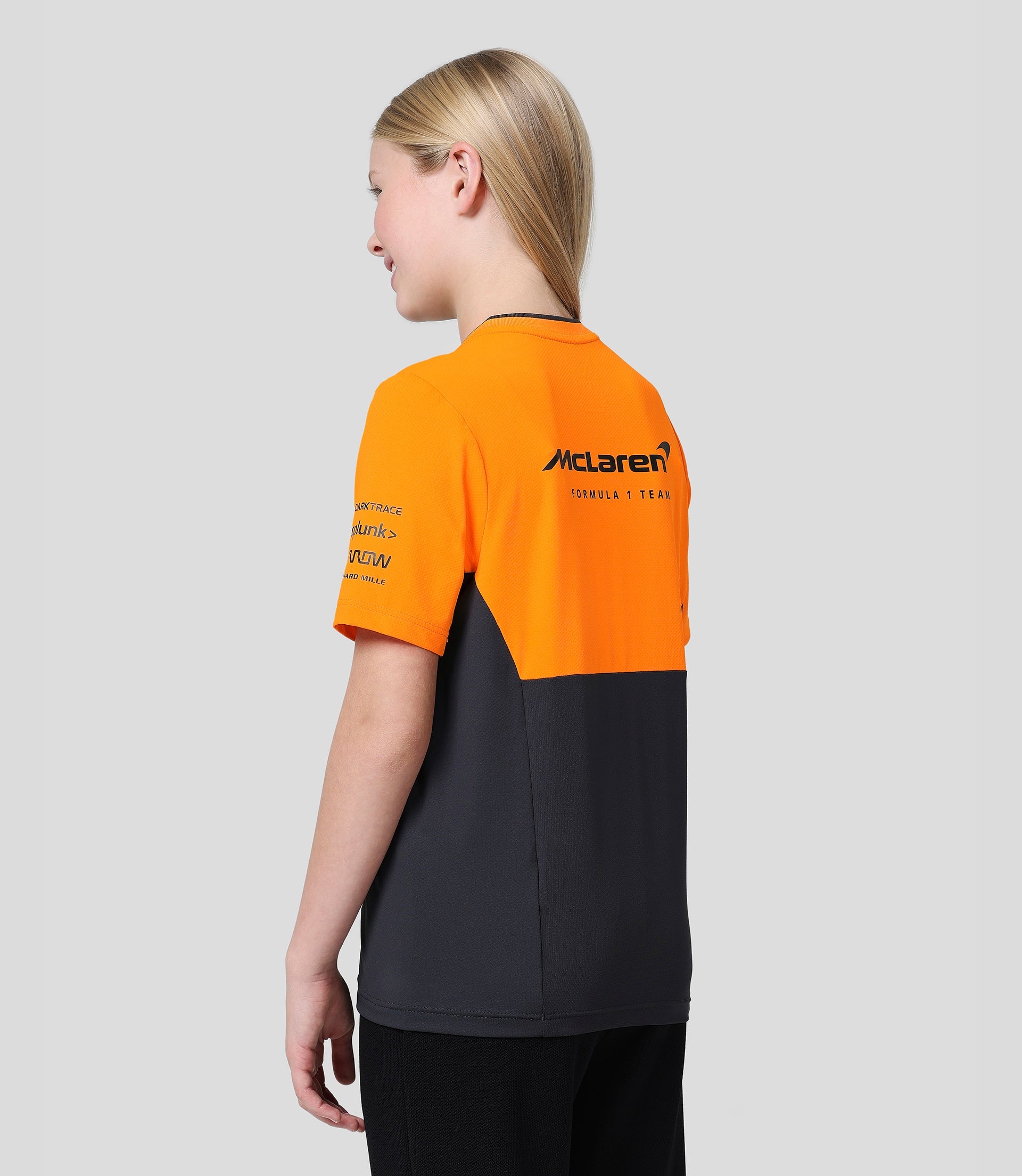 McLaren Junior Official Teamwear Set Up T-Shirt Formula 1 - Phantom/Papaya