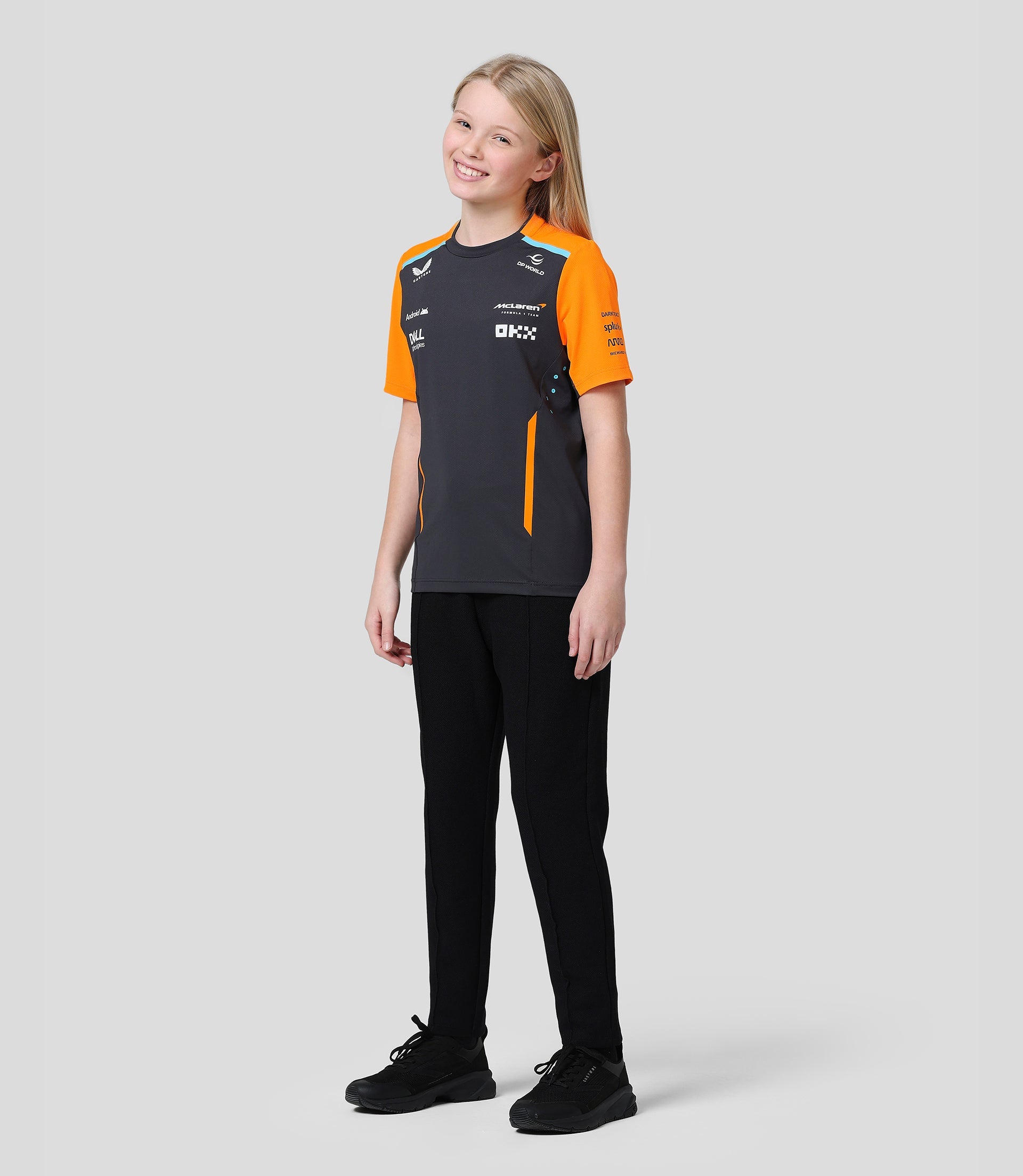 McLaren Junior Official Teamwear Set Up T-Shirt Formula 1 - Phantom/Papaya