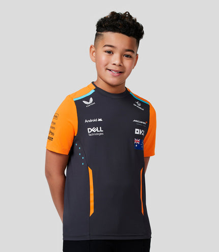 Junior Official Teamwear Set Up T-Shirt Oscar Piastri Formula 1 - Phantom/Papaya