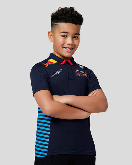 Oracle Red Bull Racing Junior Official Teamline Short Sleeve Polo Shirt Checo - Night Sky