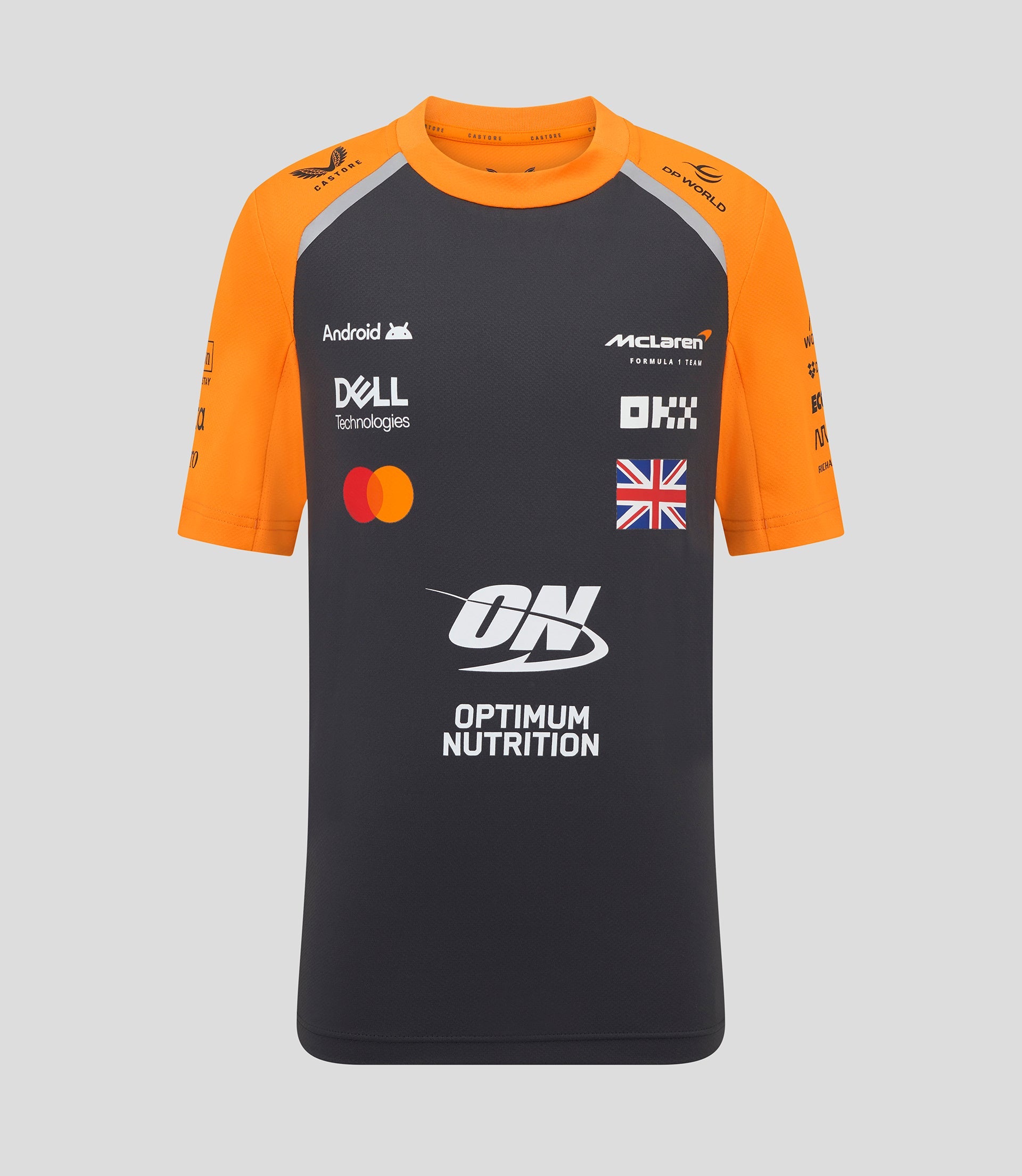 Official Junior McLaren Formula 1 Team Lando Norris Set Up T-Shirt - Phantom/Papaya