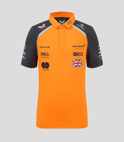 Official Junior McLaren Formula 1 Team Lando Norris Polo Shirt - Papaya/Phantom