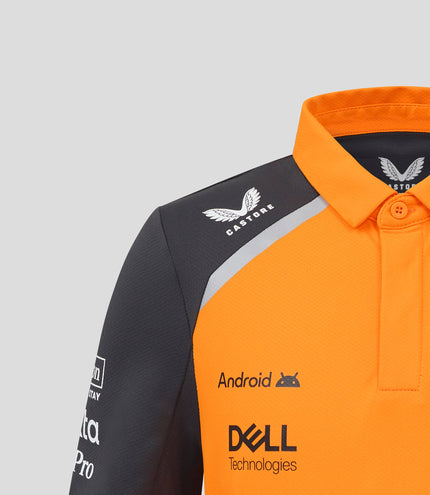 Official Junior McLaren Formula 1 Team Lando Norris Polo Shirt - Papaya/Phantom