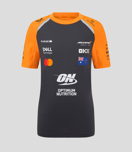 Official Junior McLaren Formula 1 Team Oscar Piastri Set Up T-Shirt - Phantom/Papaya