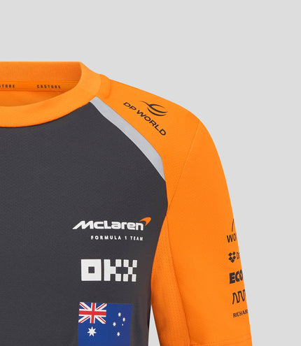 Official Junior McLaren Formula 1 Team Oscar Piastri Set Up T-Shirt - Phantom/Papaya