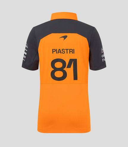 Official Junior McLaren Formula 1 Team Oscar Piastri Polo Shirt - Papaya/Phantom