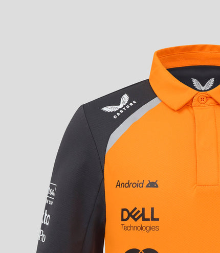 Official Junior McLaren Formula 1 Team Oscar Piastri Polo Shirt - Papaya/Phantom