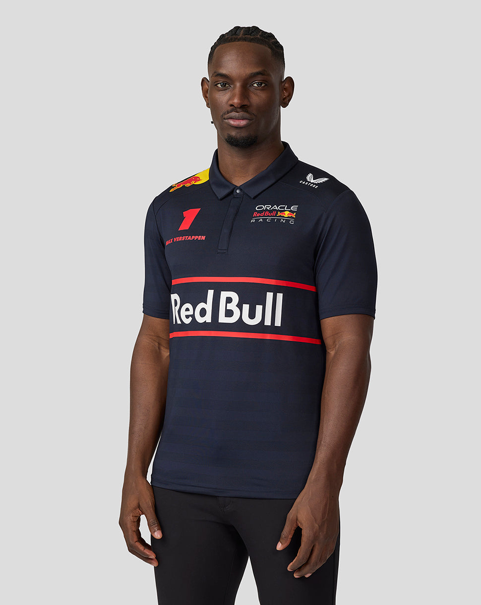 Oracle Red Bull Racing Mens Teamline Short Sleeve Polo Shirt Max Verstappen - Night Sky