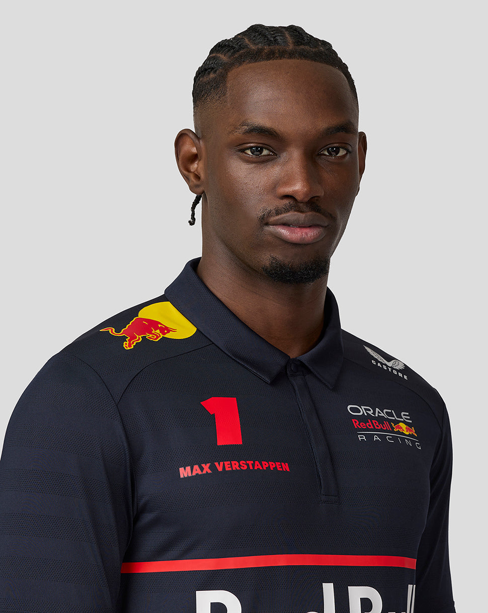 Oracle Red Bull Racing Mens Teamline Short Sleeve Polo Shirt Max Verstappen - Night Sky