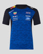 Front view of blue Oracle Red Bull Racing Teamline Set Up T Shirt with sponsor logos across the chest