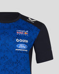 Close up of the shoulder and upper back with Castore logo and Oracle Red Bull Racing branding on the shirt