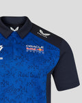Night sky blue Oracle Red Bull Racing polo with Verstappen 3 logo on the chest and Castore branding on the shoulder