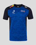 Night sky blue Oracle Red Bull Racing T shirt with Verstappen 3 logo on the chest and bold branding across the front