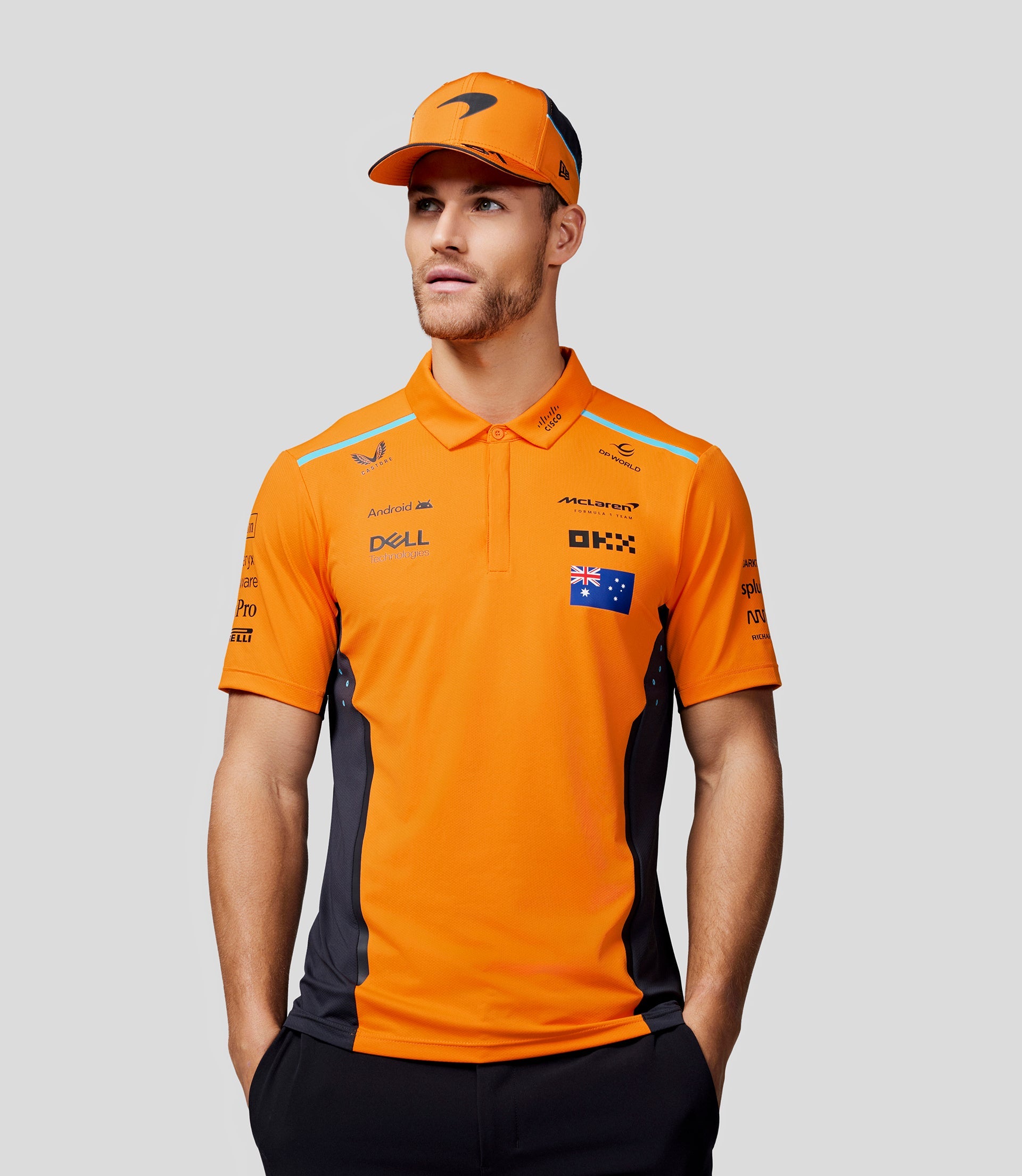 McLaren Mens Official Teamwear Polo Shirt Oscar Piastri Formula 1