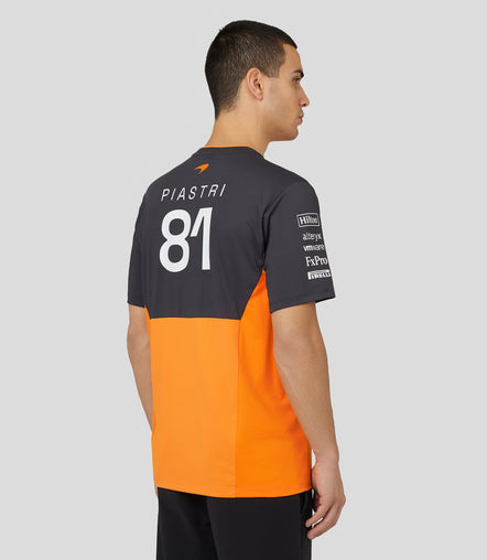 Mens Official Teamwear Set Up T-Shirt Oscar Piastri Formula 1 - Papaya/Phantom