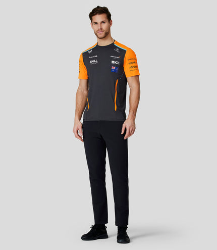 Mens Official Teamwear Set Up T-Shirt Oscar Piastri Formula 1 - Phantom/Papaya