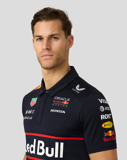 Oracle Red Bull Racing Mens Teamline Short Sleeve Polo Shirt - Night Sky