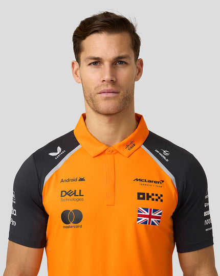 Official Mens McLaren Formula 1 Team Lando Norris Polo Shirt - Papaya/Phantom