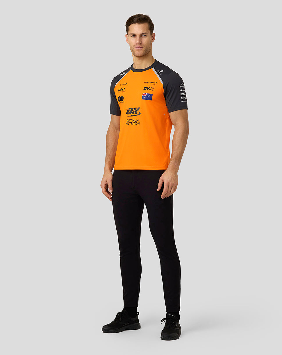 Official Mens McLaren Formula 1 Team Oscar Piastri Set Up T-Shirt - Papaya/Phantom