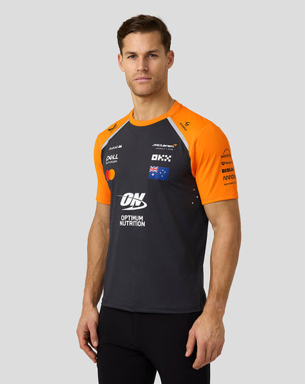 Official Mens McLaren Formula 1 Team Oscar Piastri Set Up T-Shirt - Phantom/Papaya