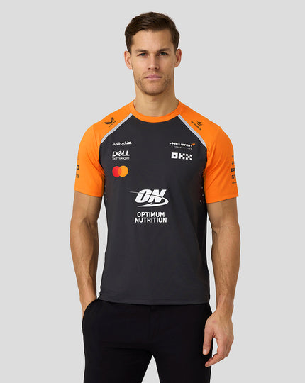 Official Mens McLaren Formula 1 Team Set Up T-Shirt - Phantom/Papaya