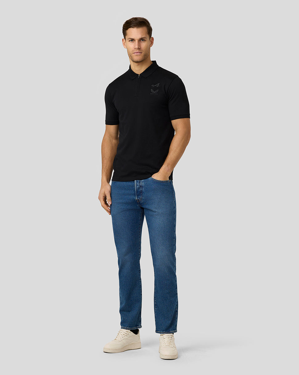 BWT Alpine Formula One Team Unisex Dual Brand Black on Black Polo Shirt