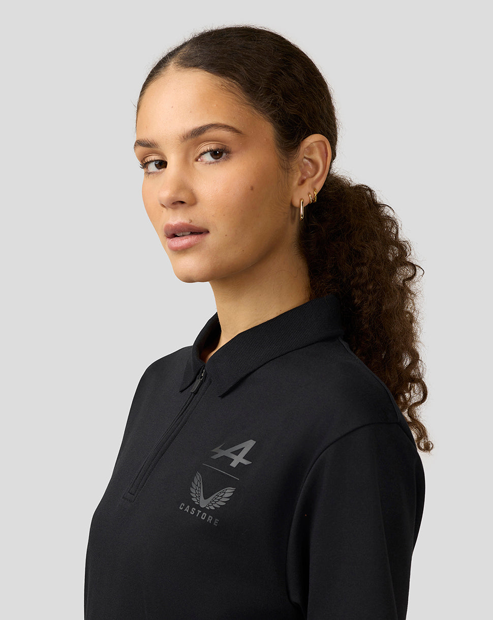 BWT Alpine Formula One Team Unisex Dual Brand Black on Black Polo Shirt