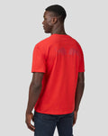Back view of a Flame Scarlet Oracle Red Bull Racing oversized T shirt with a large logo across the upper back