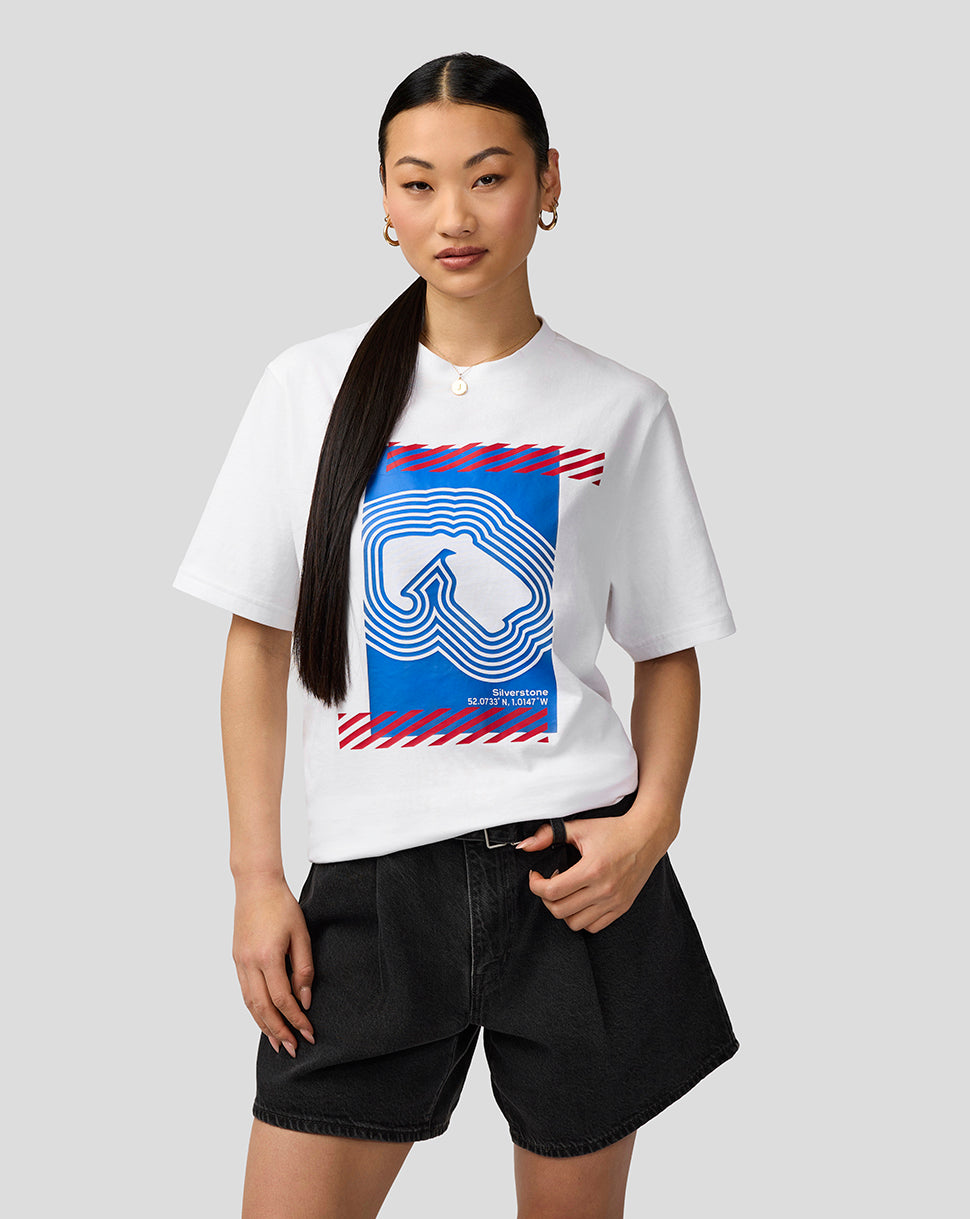 Silverstone Unisex Core T-Shirt - White & Blue