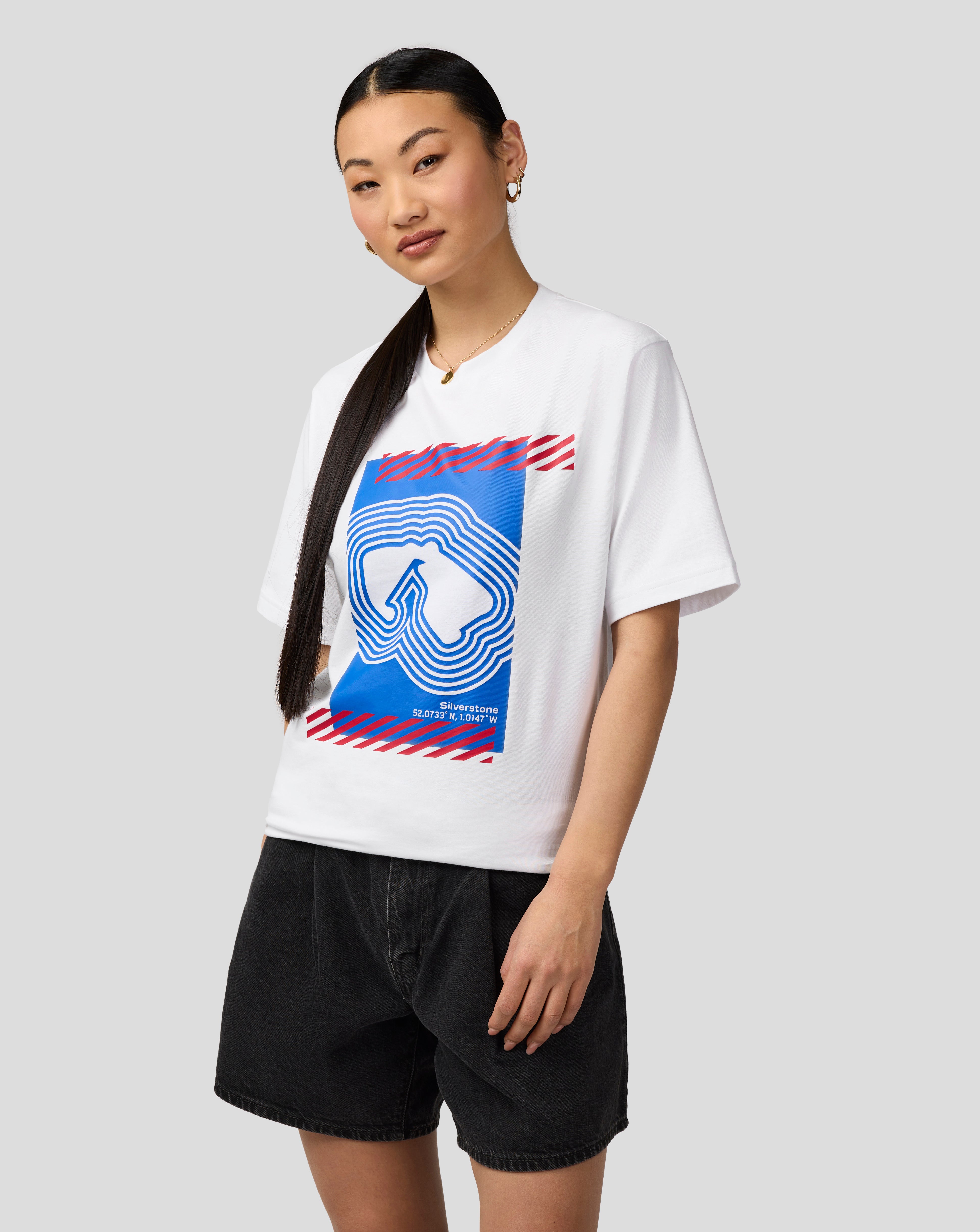 Silverstone Unisex Core T-Shirt - White & Blue