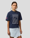 Navy Silvertone Core T-Shirt with white geometric graphic and Silverstone branding.