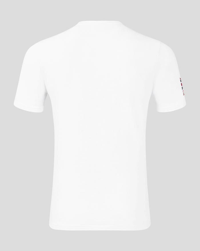 Back view of white Silverstone Core T-Shirt with short sleeves