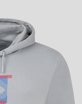Light grey Silverstone Core Hoodie with hood and a colorful Weathervane chest graphic