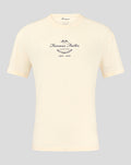 Cream oversized Silverstone Forever Faster T shirt with chest logo graphic