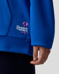Blue BWT Alpine hoodie with Change the World globe logo on the chest.
