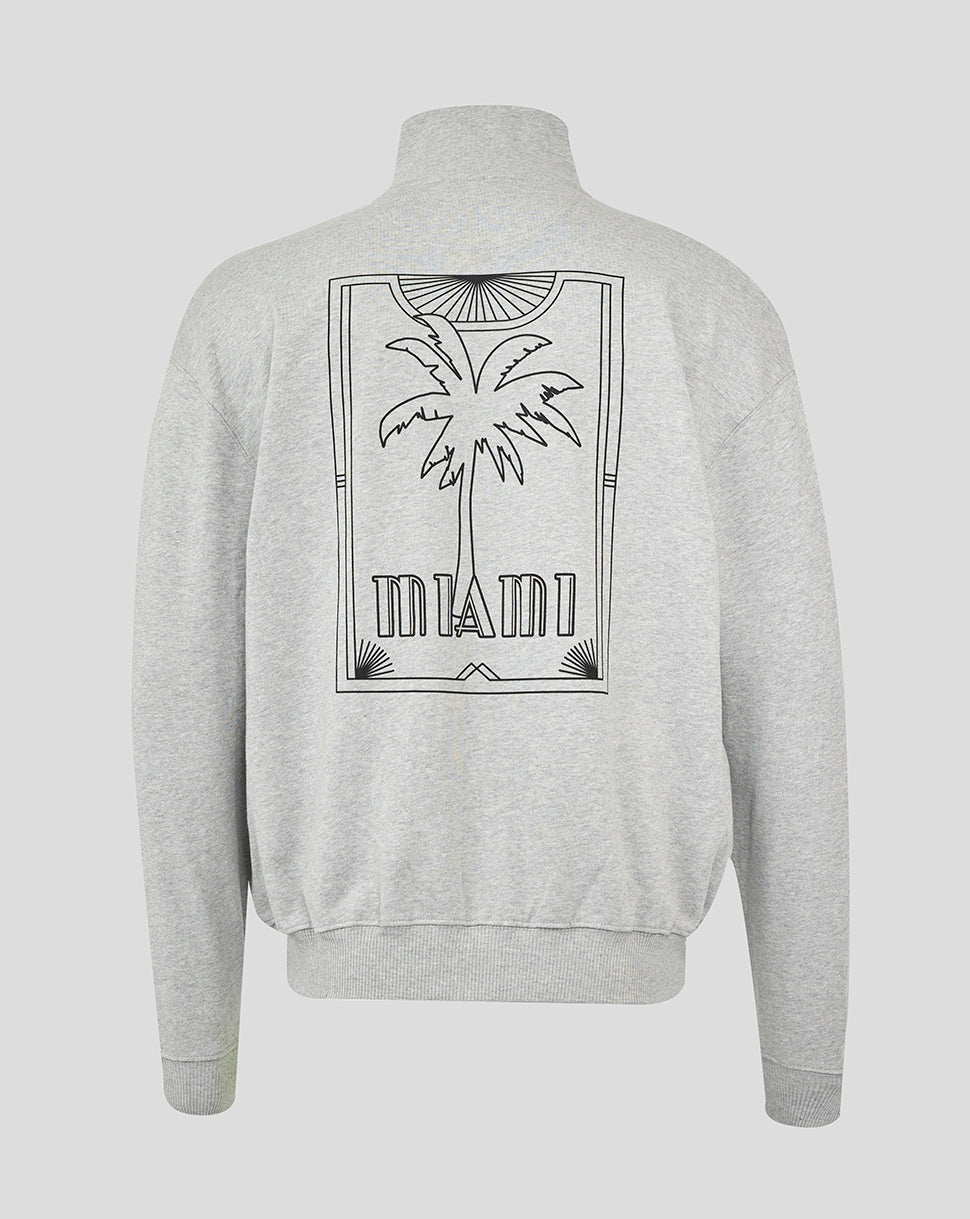 McLaren Unisex Miami 1/4 Zip Long Sleeve Sweater - Heather Grey