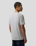 Back view of a man in a grey marl Oracle Red Bull Racing T shirt highlighting the relaxed fit
