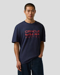 Model in Night Sky T-shirt with large Oracle Red Bull Racing logo on the chest and left sleeve badge