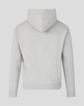 Back view of grey marl Oracle Red Bull Racing hoodie with hood up and relaxed fit