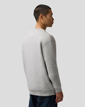 Back view of grey marl Max Verstappen sweatshirt showing small back neck branding