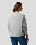 Back view of grey marl Oracle Red Bull Racing Max Verstappen sweatshirt with logo at the back neck