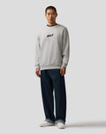 Front view of grey marl Max Verstappen sweatshirt with MAX logo on the chest
